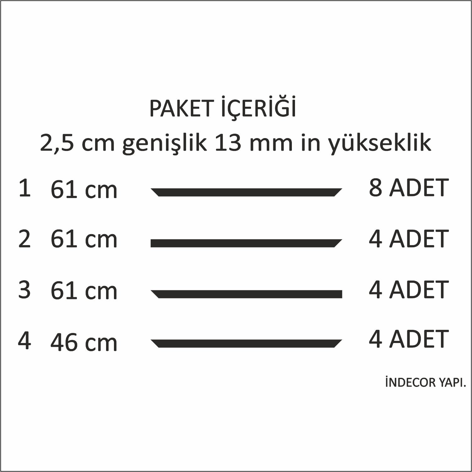 Dekoratif Duvar Çıtası Seti Hazır Kesim Boyanabilir