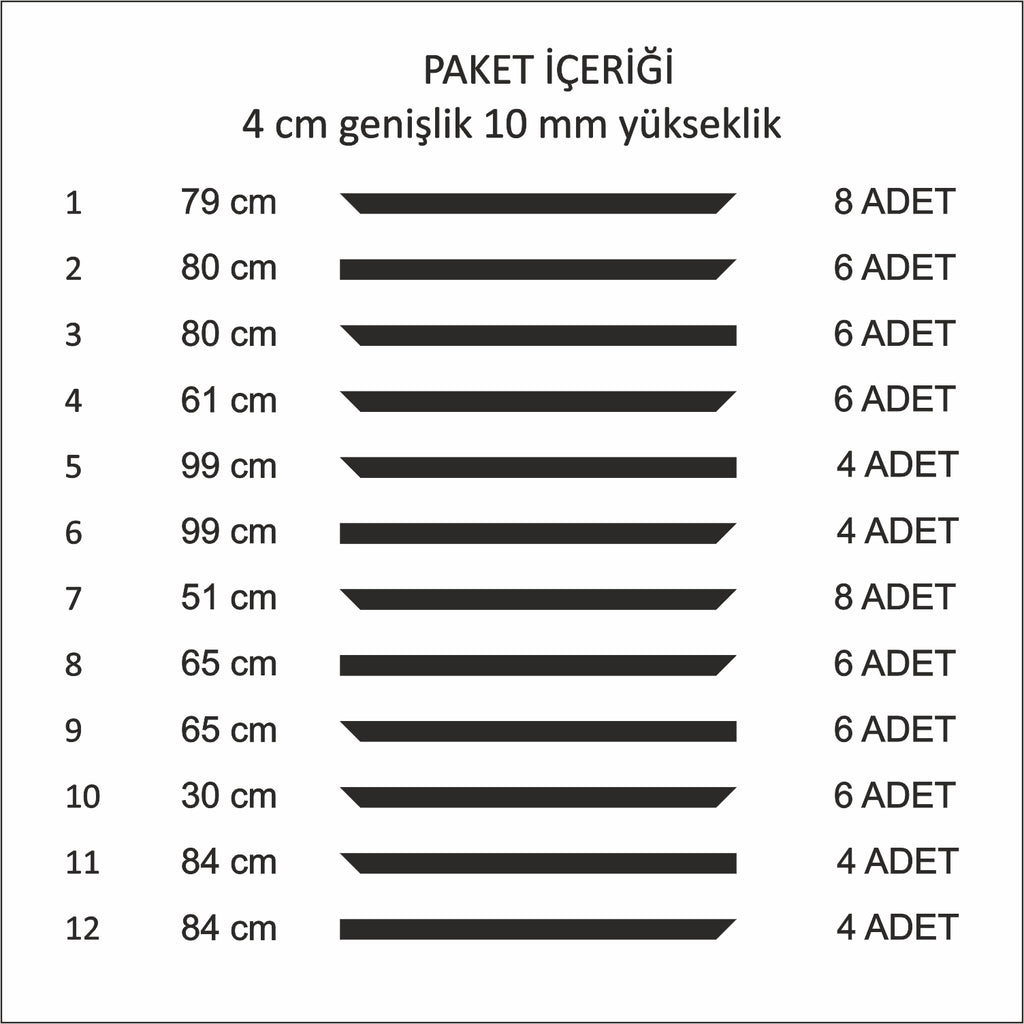 Modern Duvar Çıtası Seti Boyanabilir Hazır Kesim