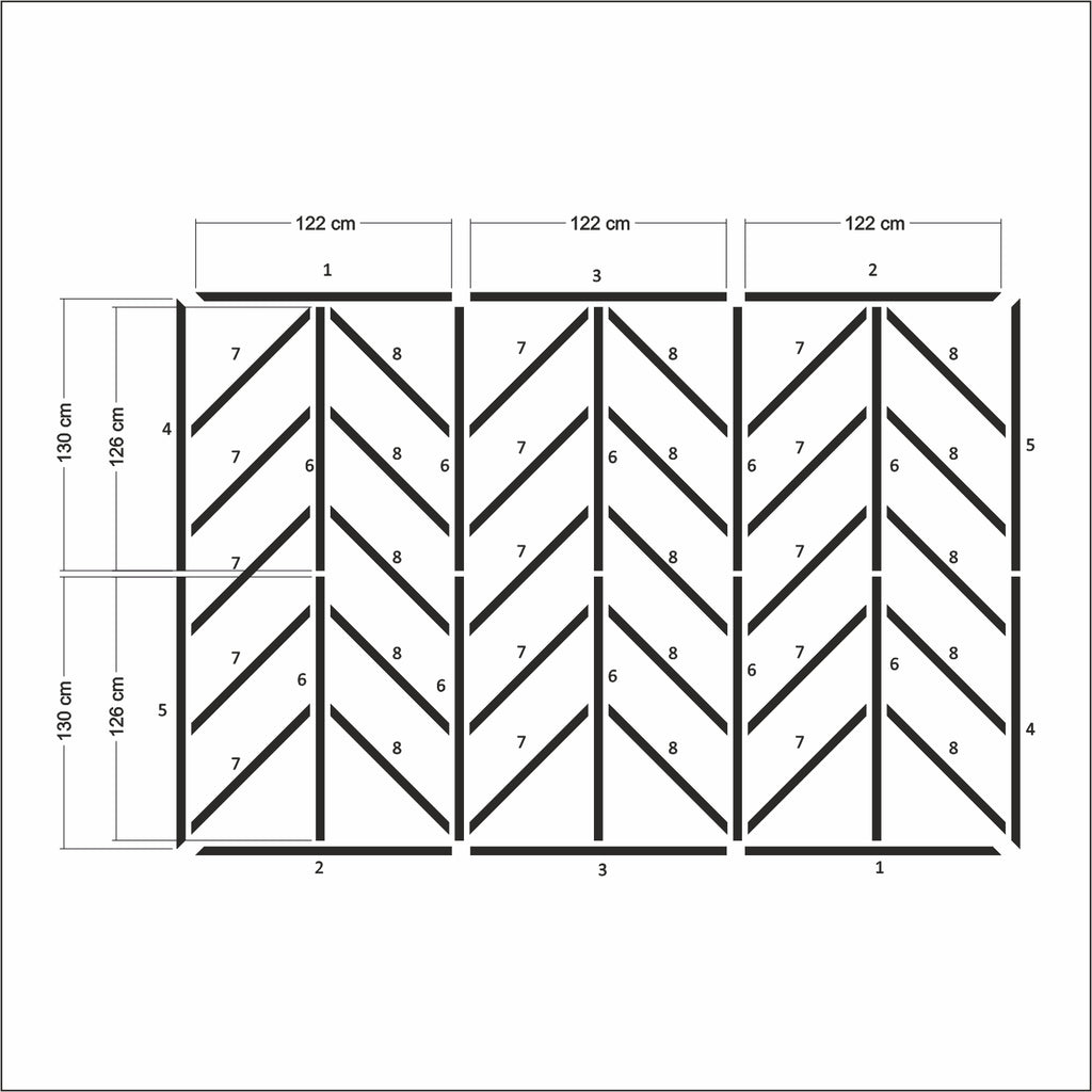 Geometrik Duvar Çıtası Hazır Kesim Kendin Yap Seti Boyanabilir