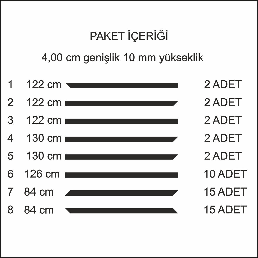 Geometrik Duvar Çıtası Hazır Kesim Kendin Yap Seti Boyanabilir