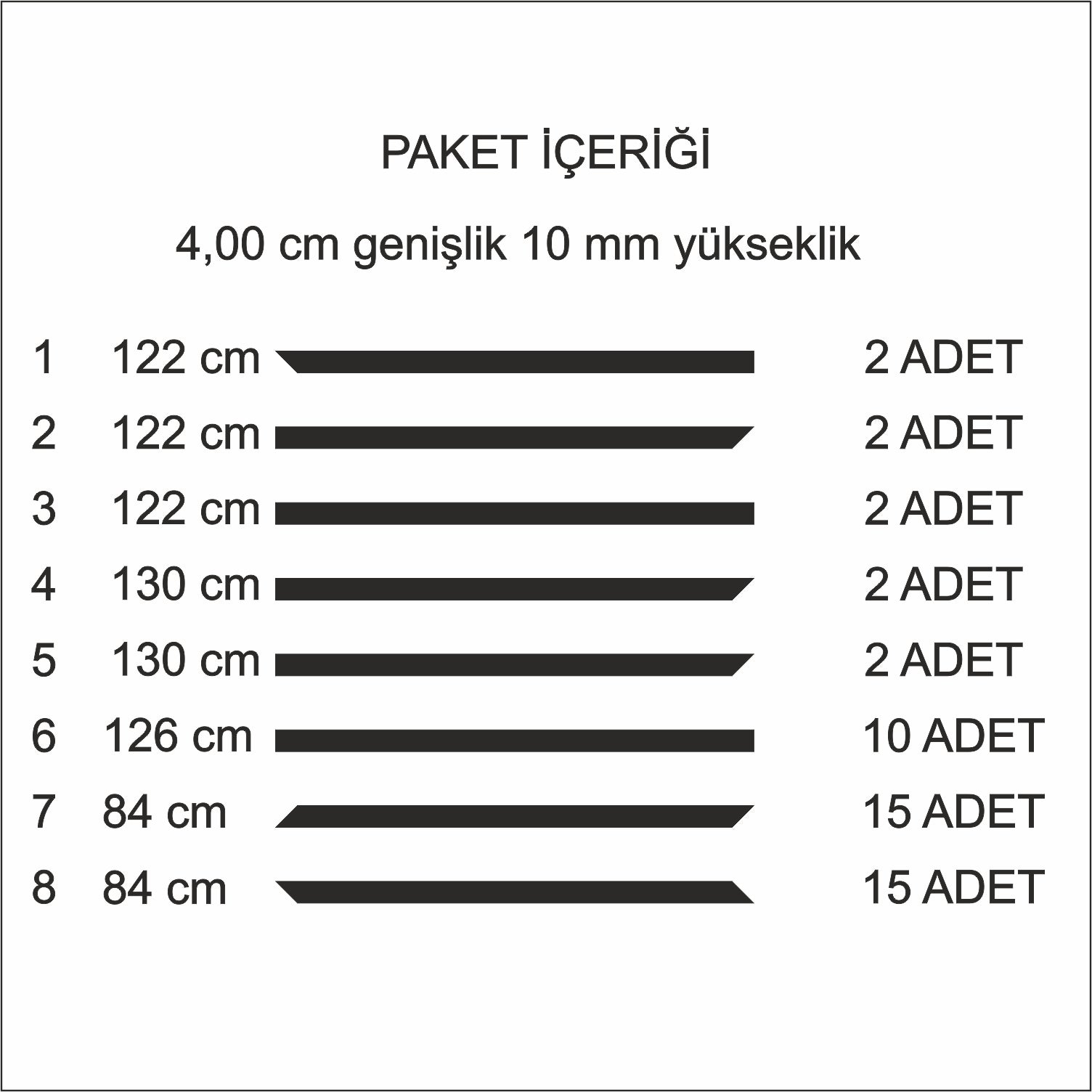 Geometrik Duvar Çıtası Hazır Kesim Kendin Yap Seti Boyanabilir