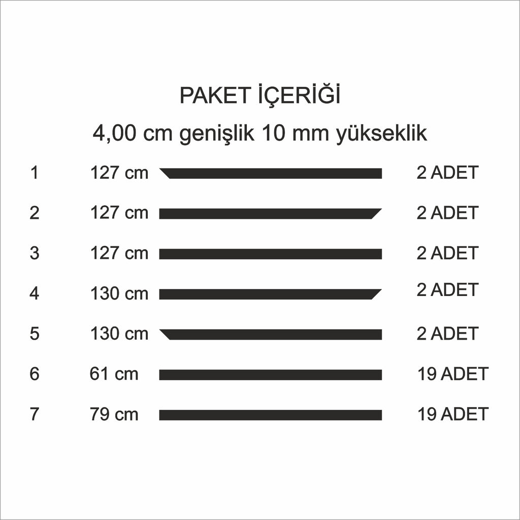 Düz Duvar Çıtası Hazır Kesim Kendin Yap Seti