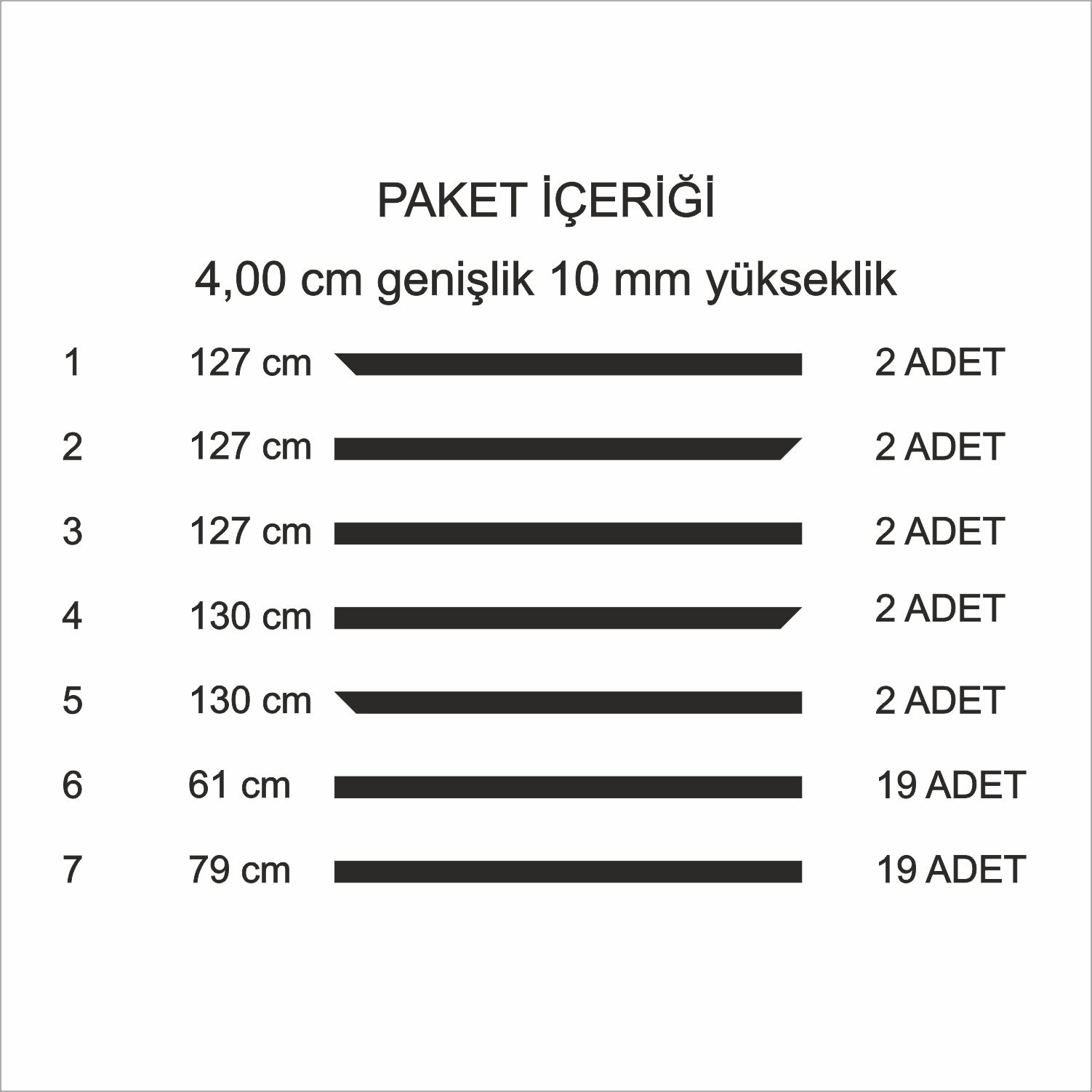 Düz Duvar Çıtası Hazır Kesim Kendin Yap Seti