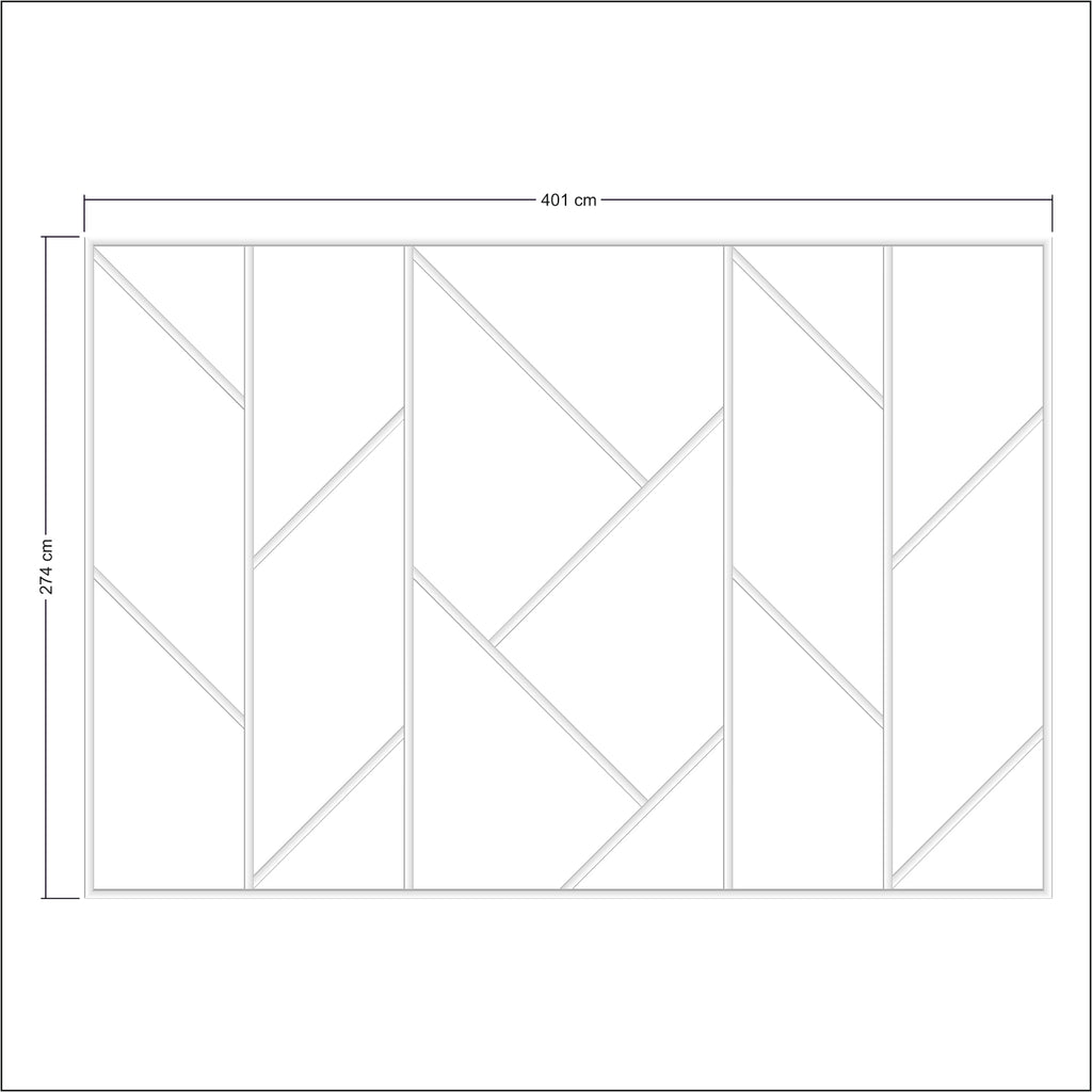 Geometrik Boyanabilir Hazır Kesim Duvar Çıtası Seti