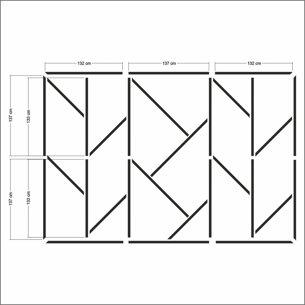Geometrik Boyanabilir Hazır Kesim Duvar Çıtası Seti