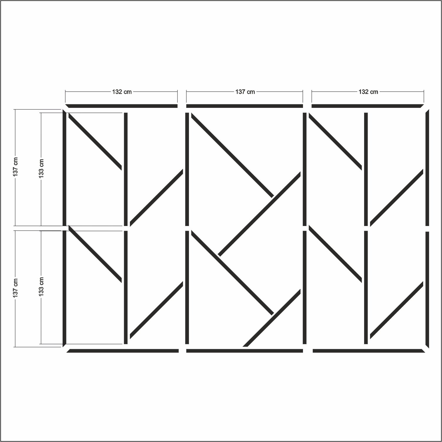 Geometrik Boyanabilir Hazır Kesim Duvar Çıtası Seti