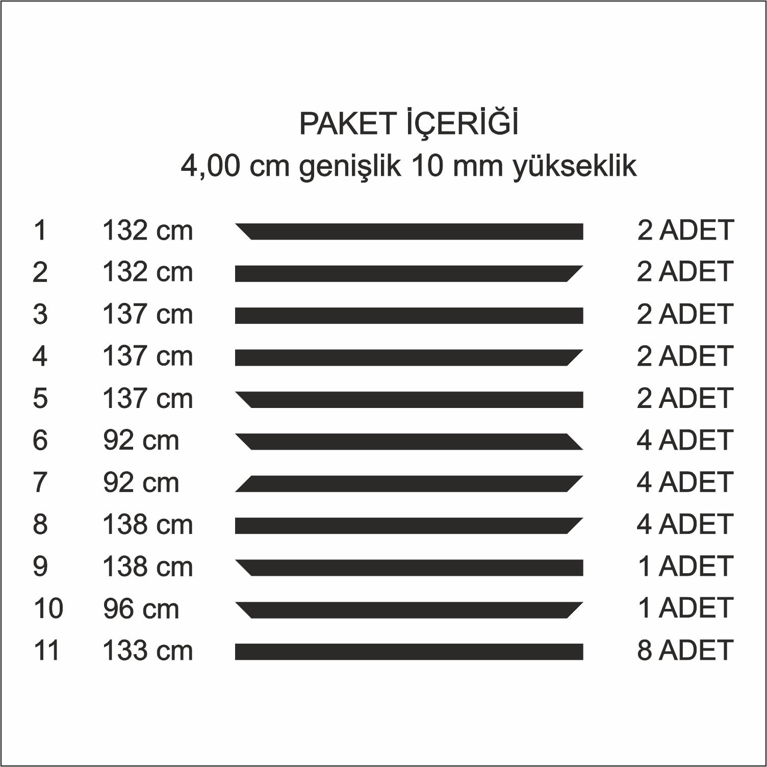 Geometrik Boyanabilir Hazır Kesim Duvar Çıtası Seti