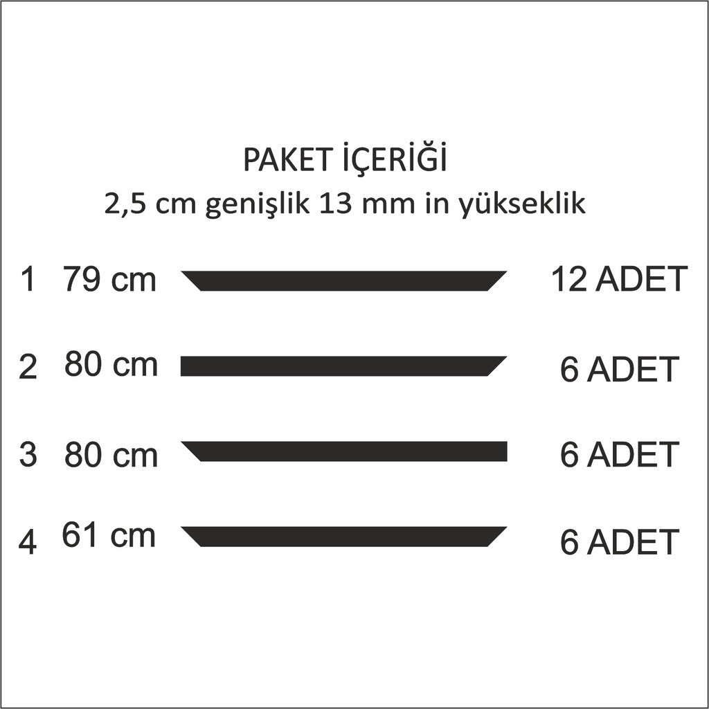 Duvar Çıtası Kendin Yap Seti Hazır Kesim Boyanabilir