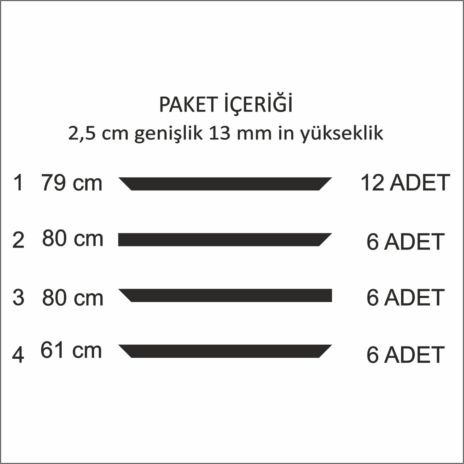 Duvar Çıtası Kendin Yap Seti Hazır Kesim Boyanabilir