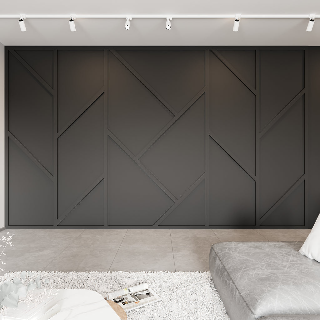 Geometrik Boyanabilir Hazır Kesim Duvar Çıtası Seti