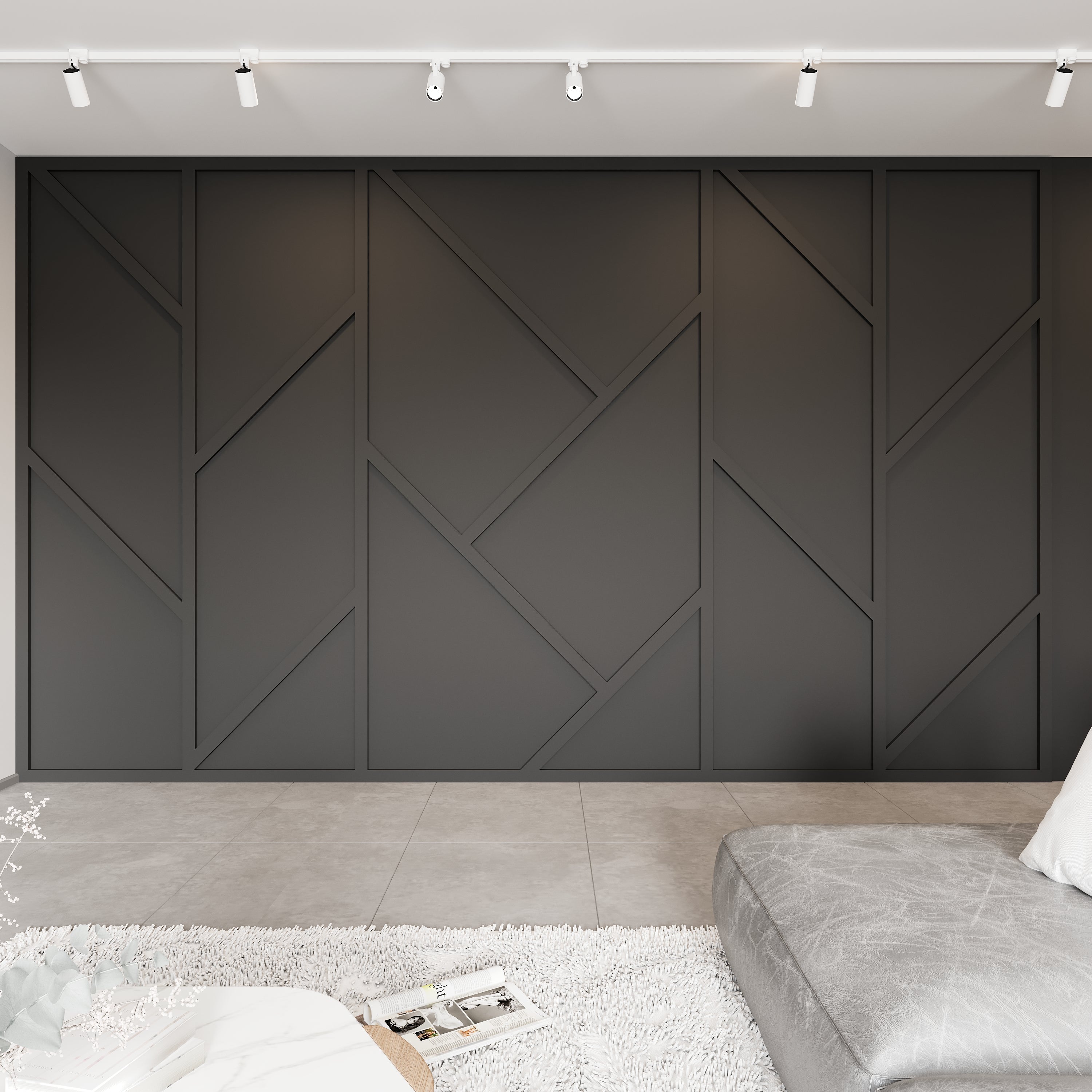 Geometrik Boyanabilir Hazır Kesim Duvar Çıtası Seti
