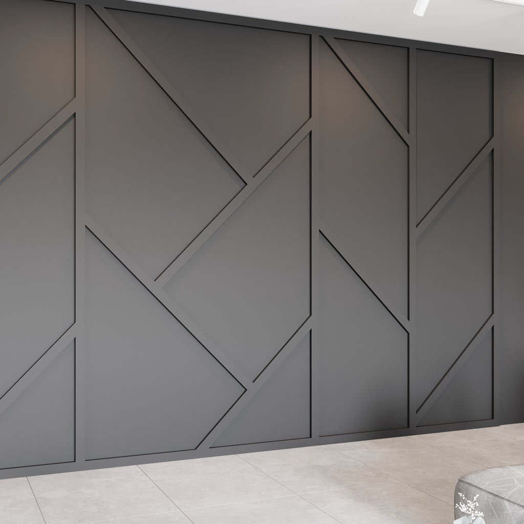 Geometrik Boyanabilir Hazır Kesim Duvar Çıtası Seti