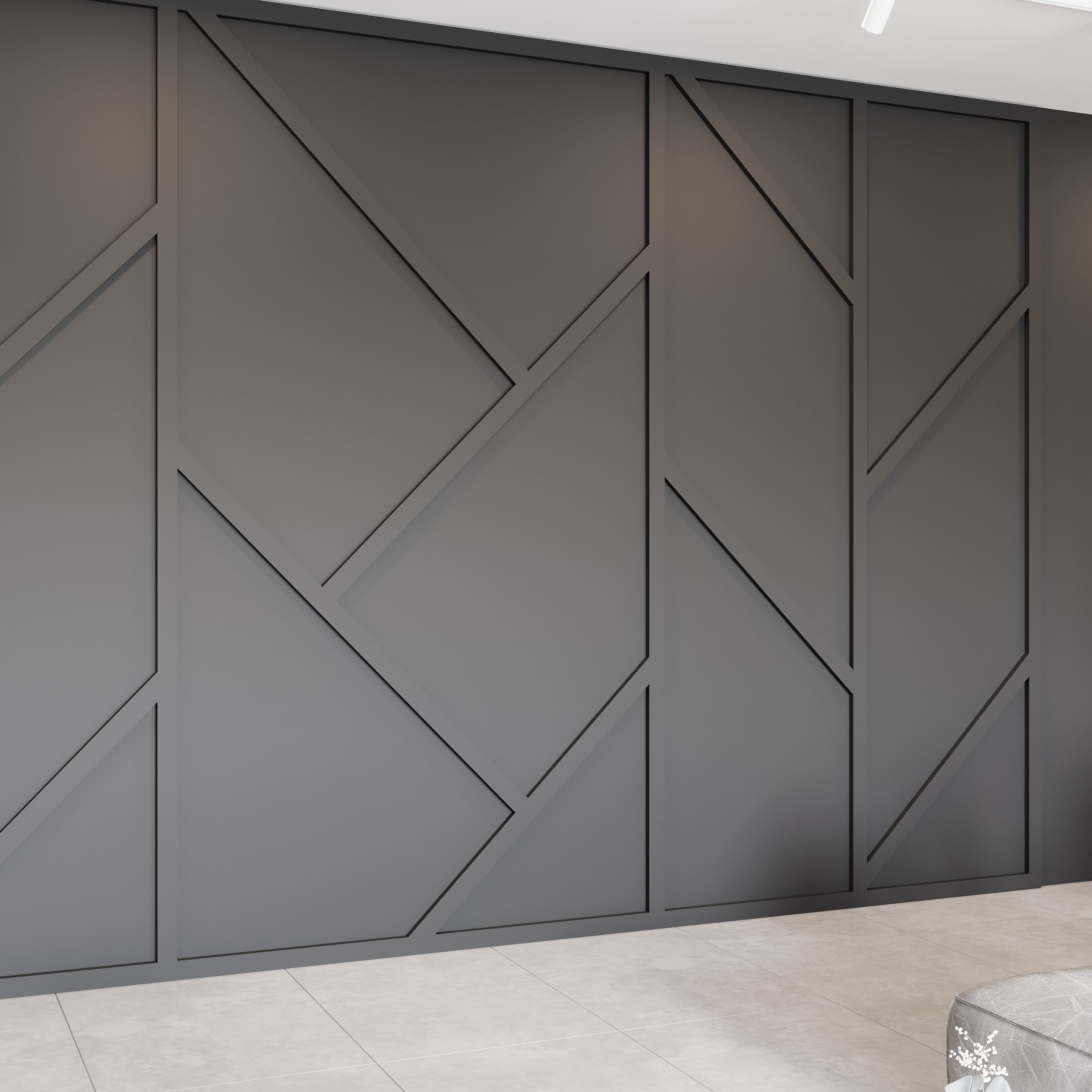 Geometrik Boyanabilir Hazır Kesim Duvar Çıtası Seti
